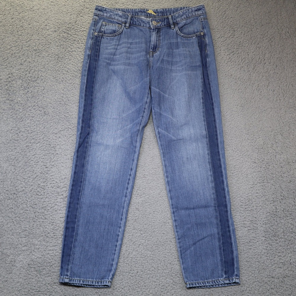 Tommy Bahama Denim Boyfriend Jeans Med Beach Side Stripe TW116383 Womens 27x29